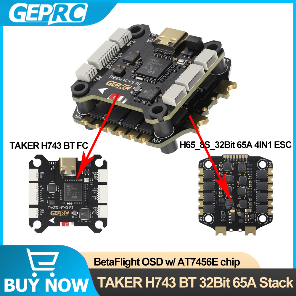 GEPRC TAKER H743 BT 32Bit 65A  - đánh giá và giá Drone Racing Flight Controller