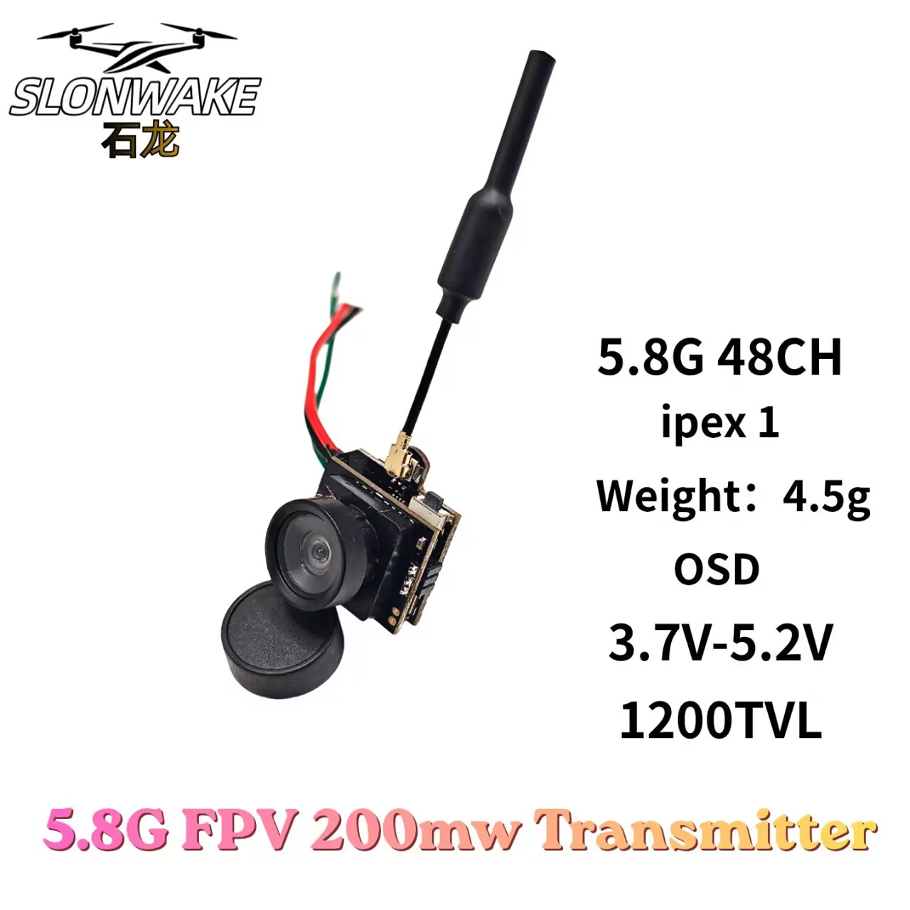 SLONWAKE 5.8G Analog VTX Trans - đánh giá và giá Drone Racing Vtx